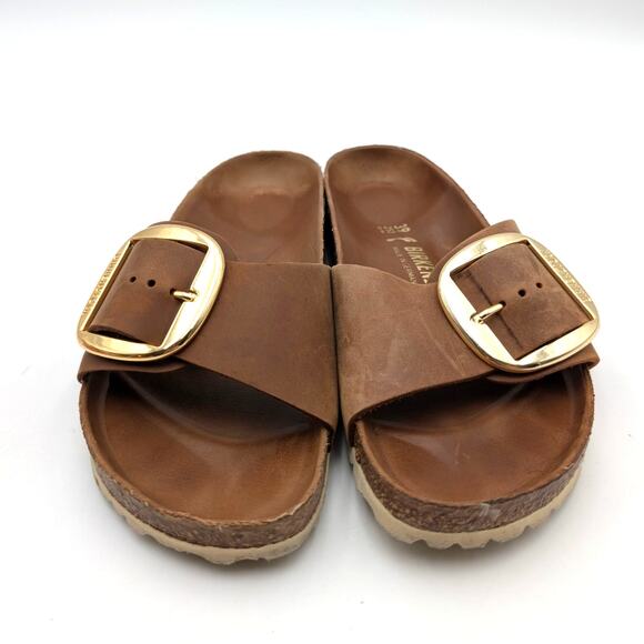 Birkenstock Madrid Big Buckle Sandals Unisex Cognac Size W8/M6 EU39 - Picture 2 of 13